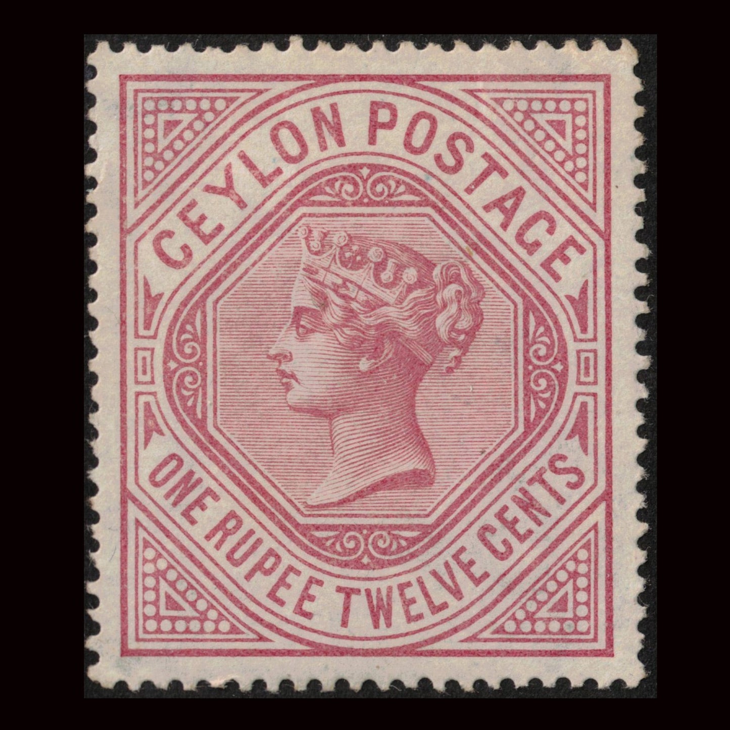 Ceylon 1887 1R12 QV Dull Rose