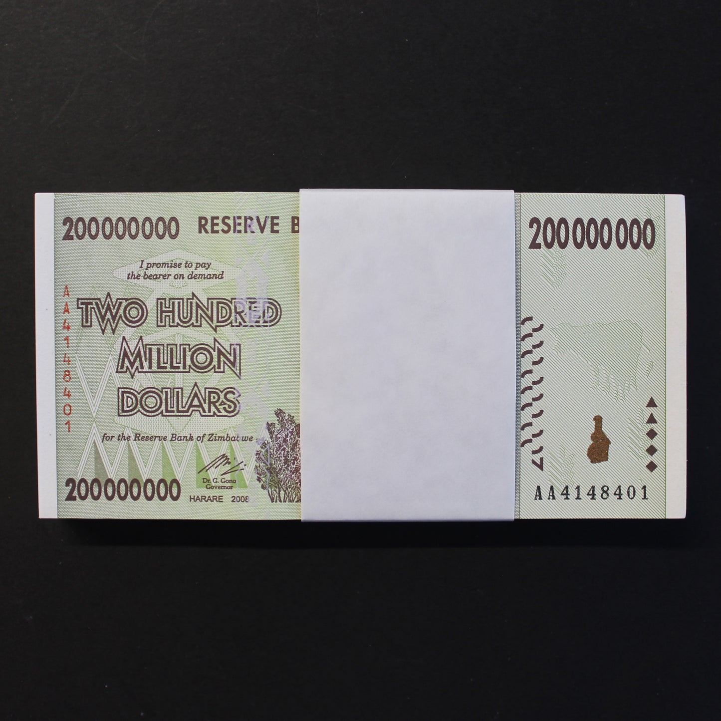 ZIMBABWE 2008 Two Hundred Million Dollars Bundle