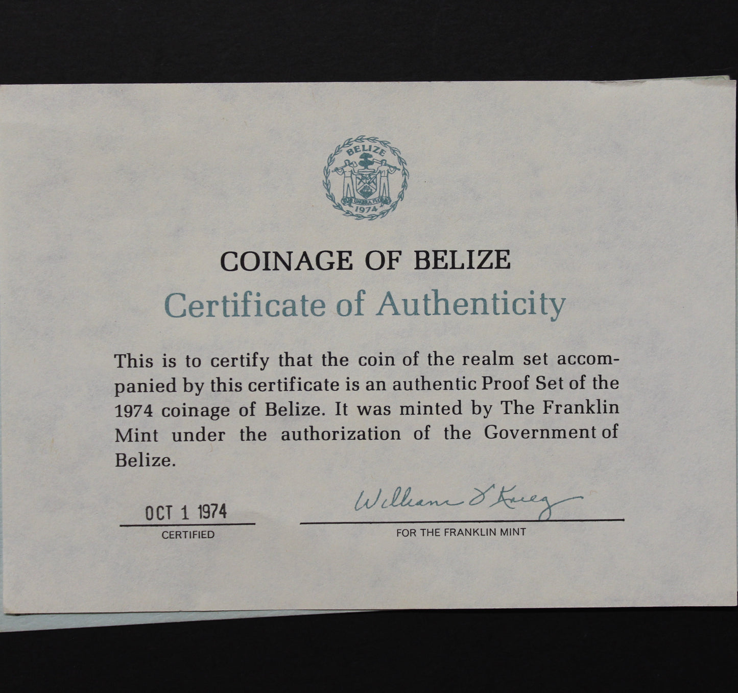 Belize 1974 Proof Set