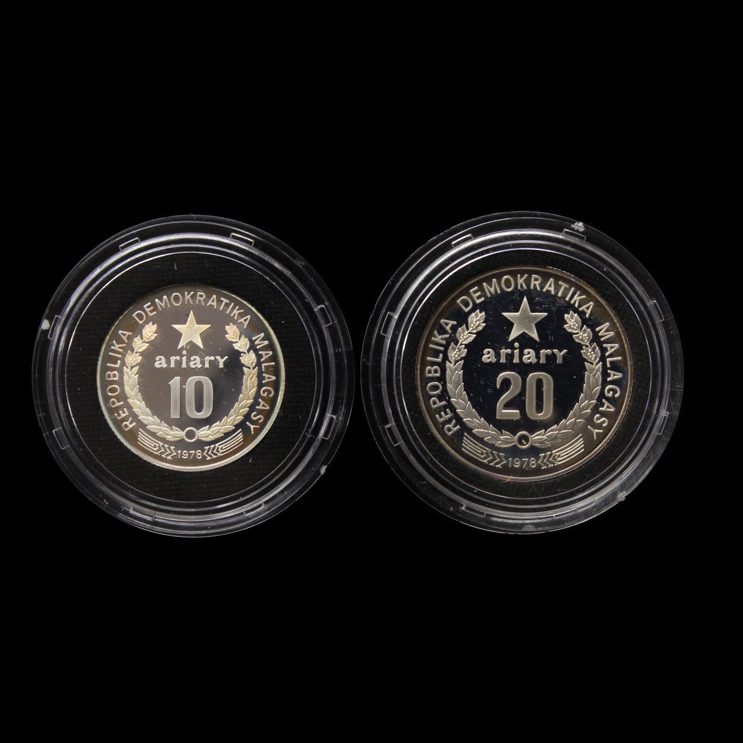 Madagascar 1978 Two Coin Silver Proof Set