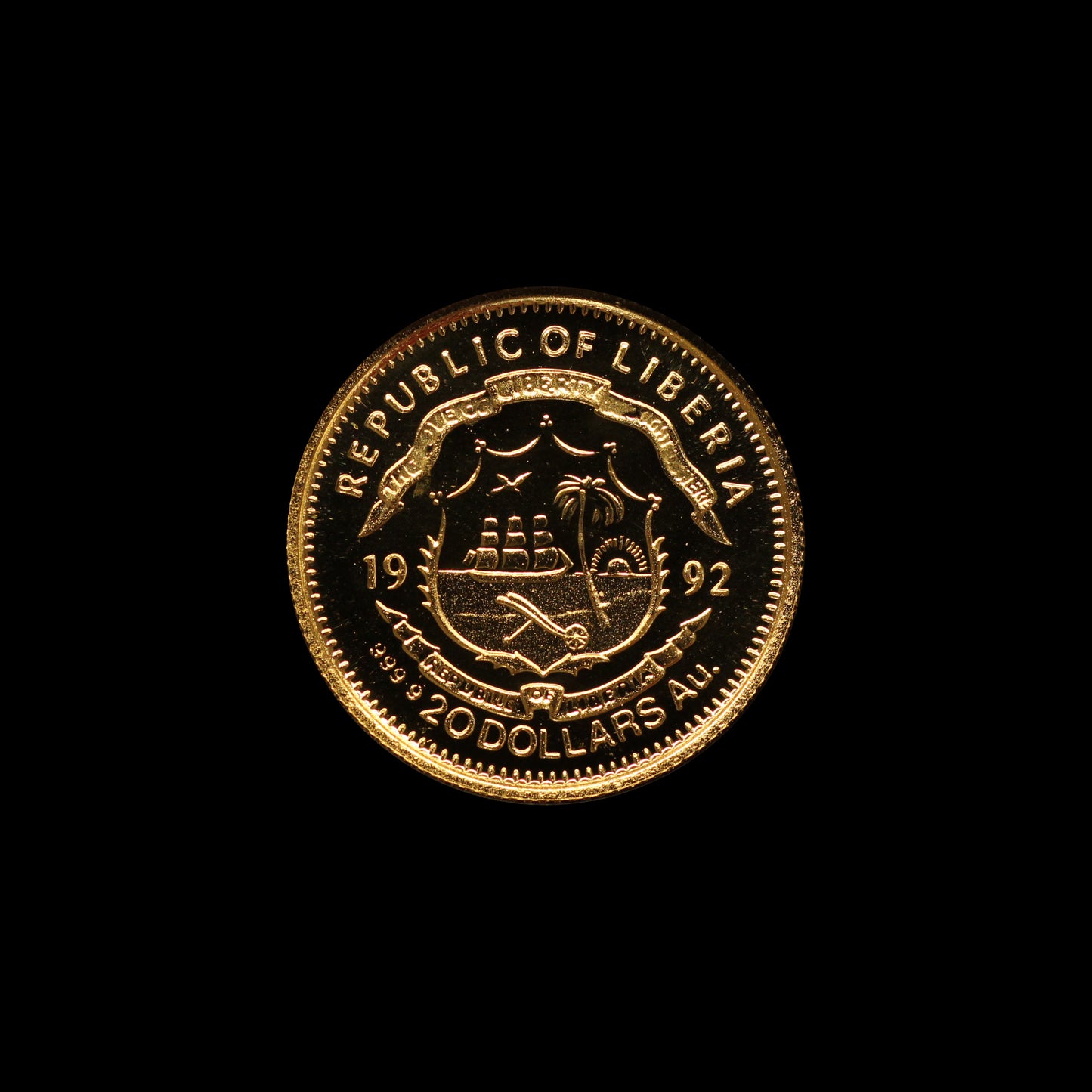 Liberia 1992 $20 Pure Gold