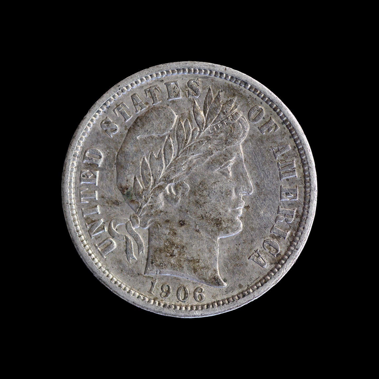 USA Barber Dime 1906-S. gEF