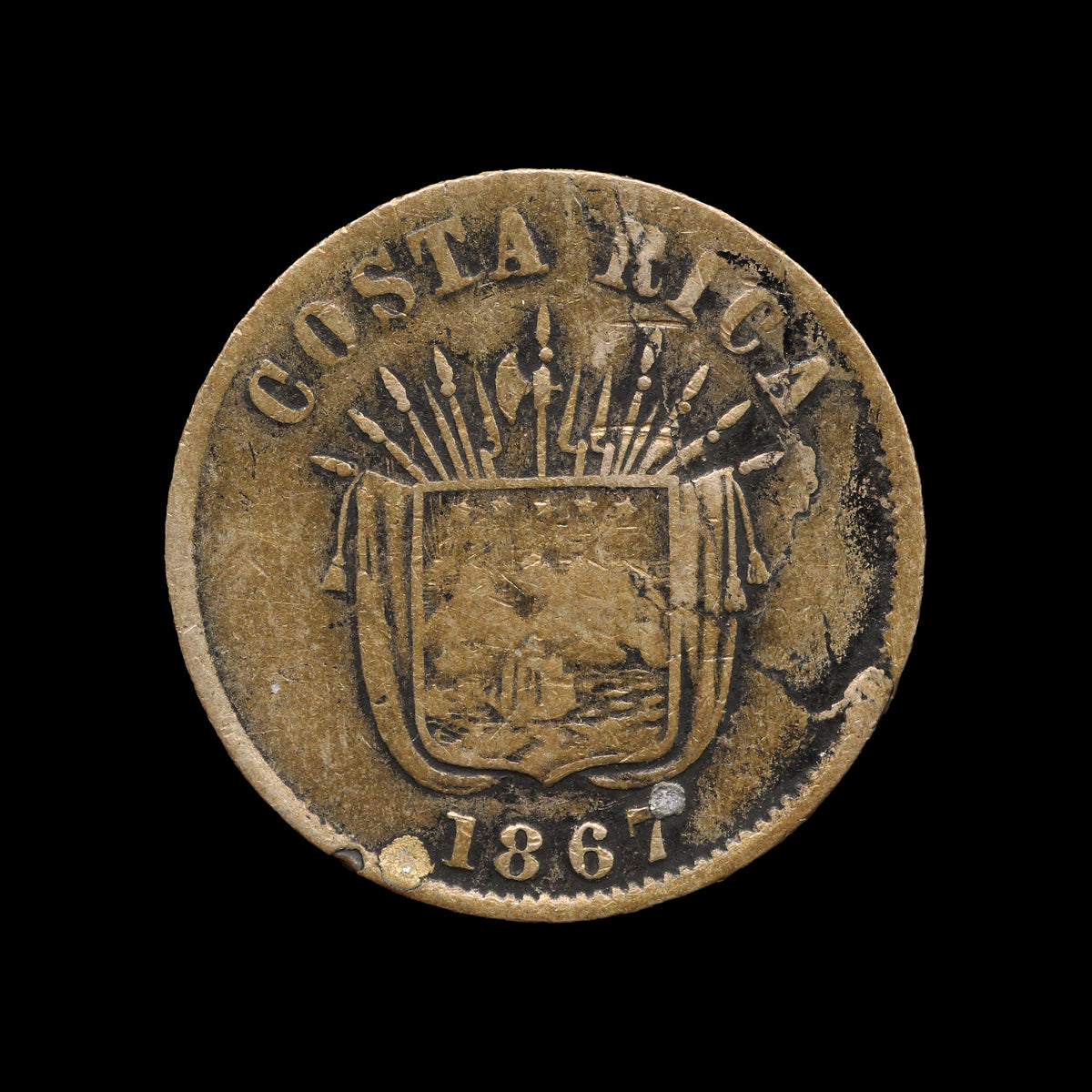 Costa Rica Centavo 1867. VG