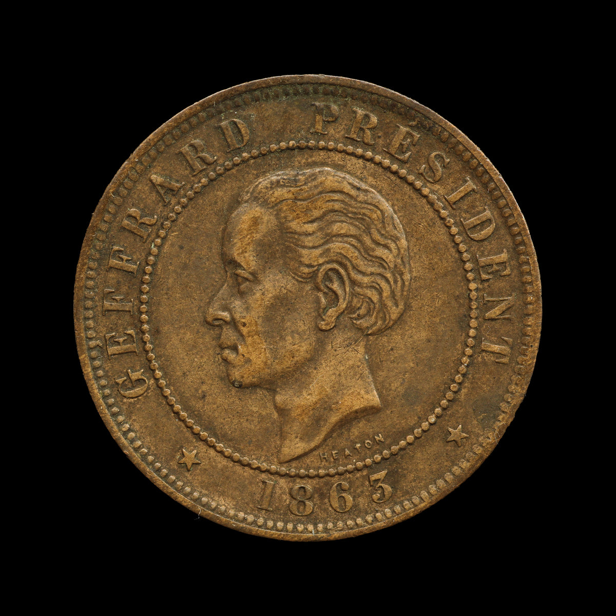Haiti 20 Centimes 1863. aEF