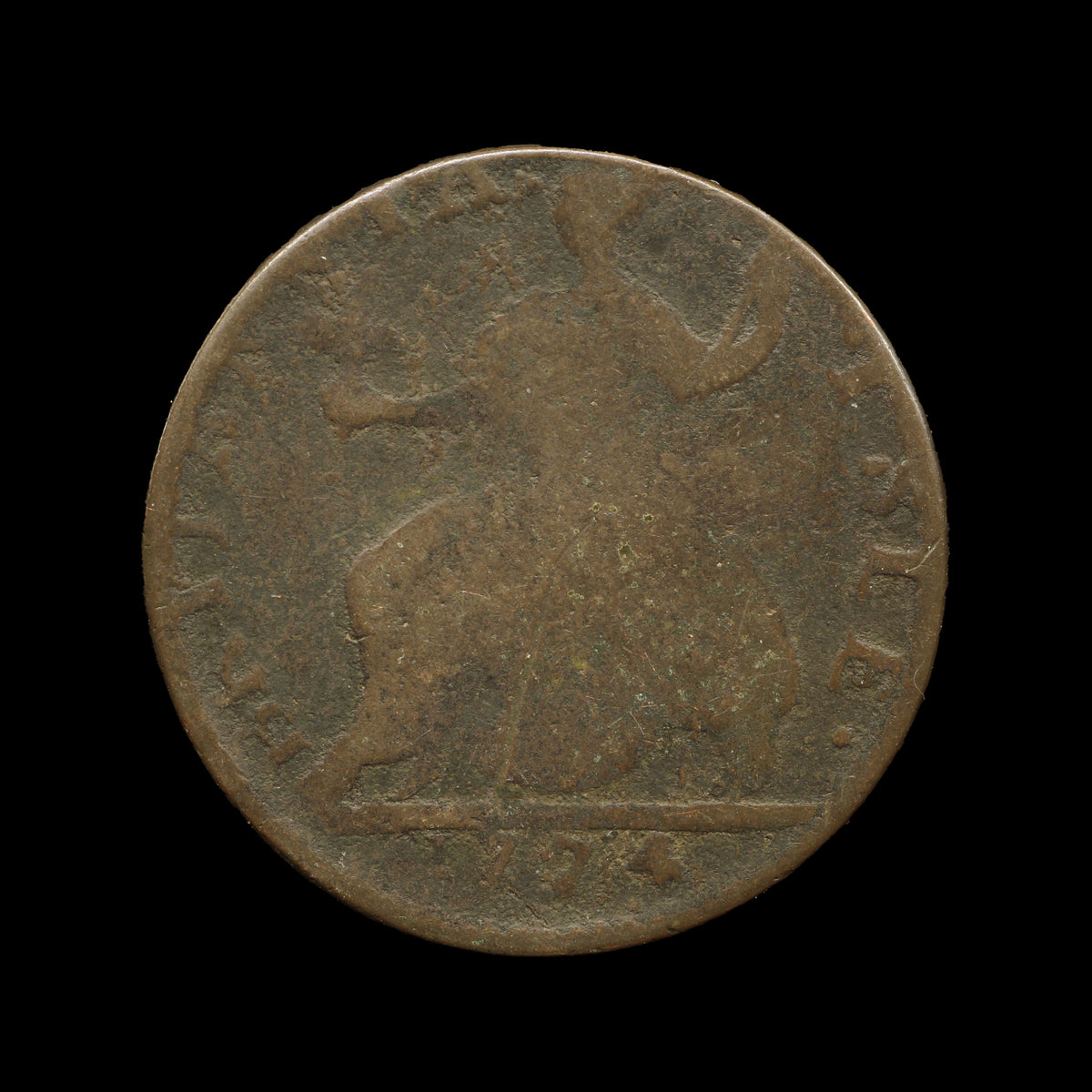 UK Halfpenny 1774 Evasion