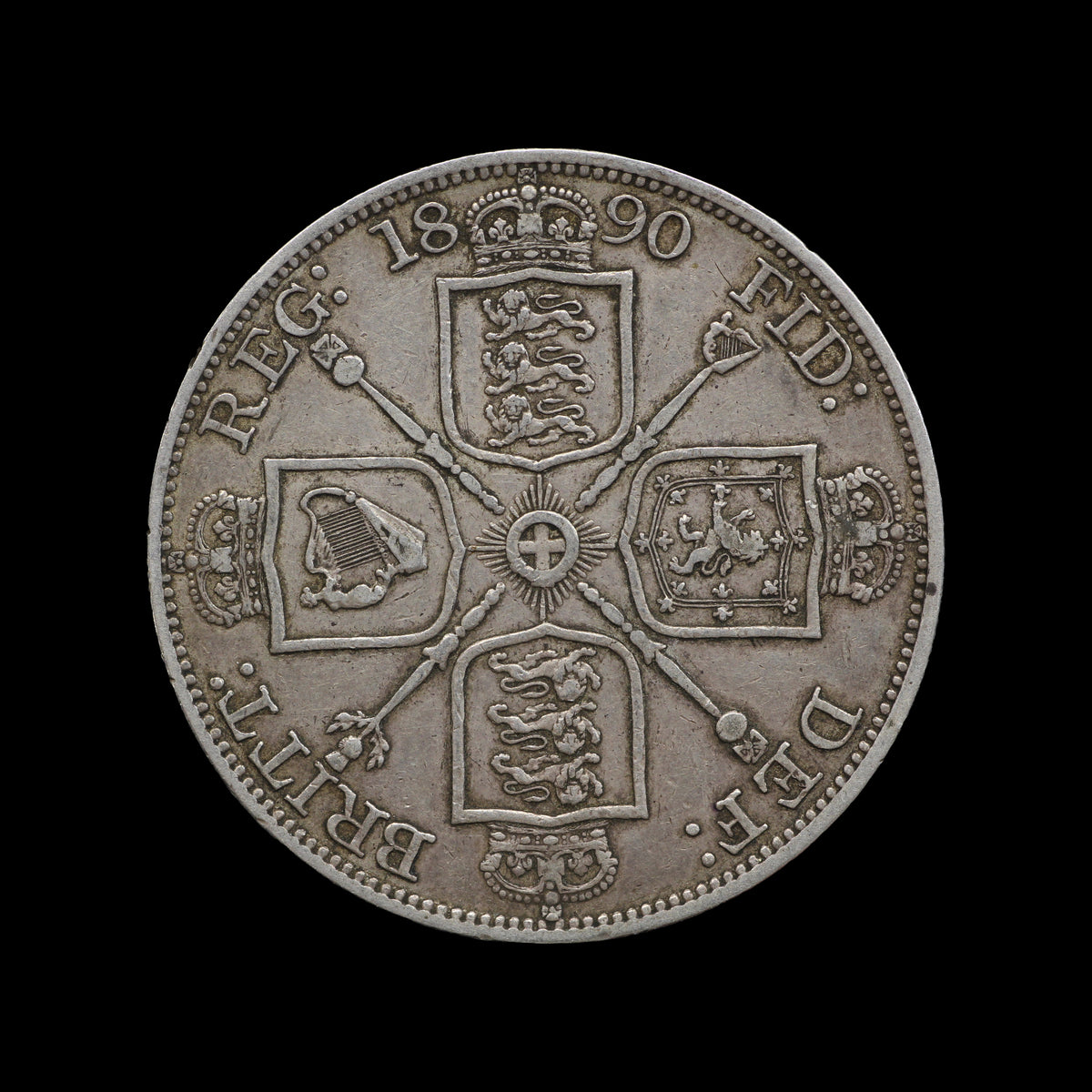 Victoria Double Florin 1890. Fine