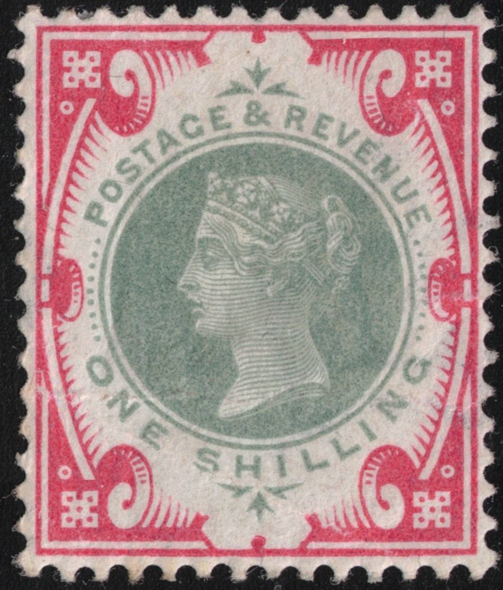 1900 1/- green & carmine