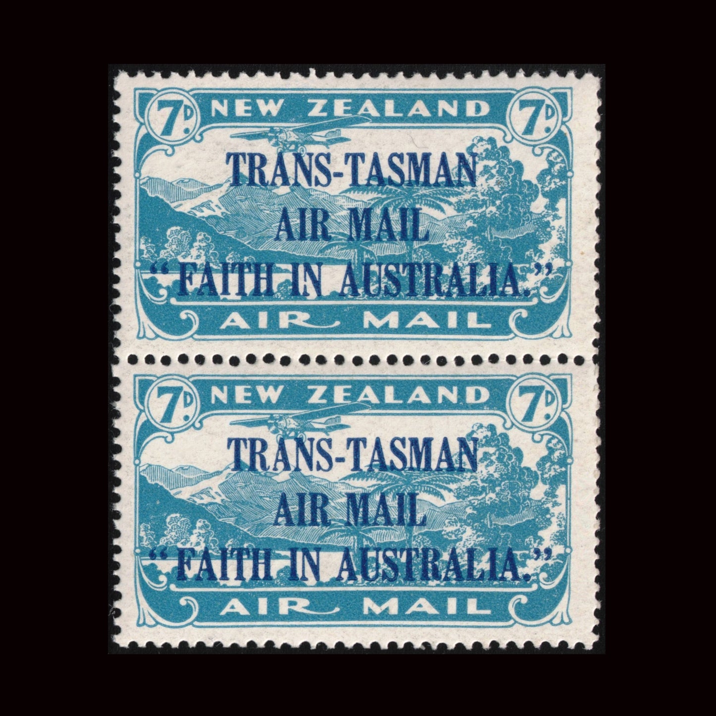 1934 7d Trans Tasman Vertical Pair