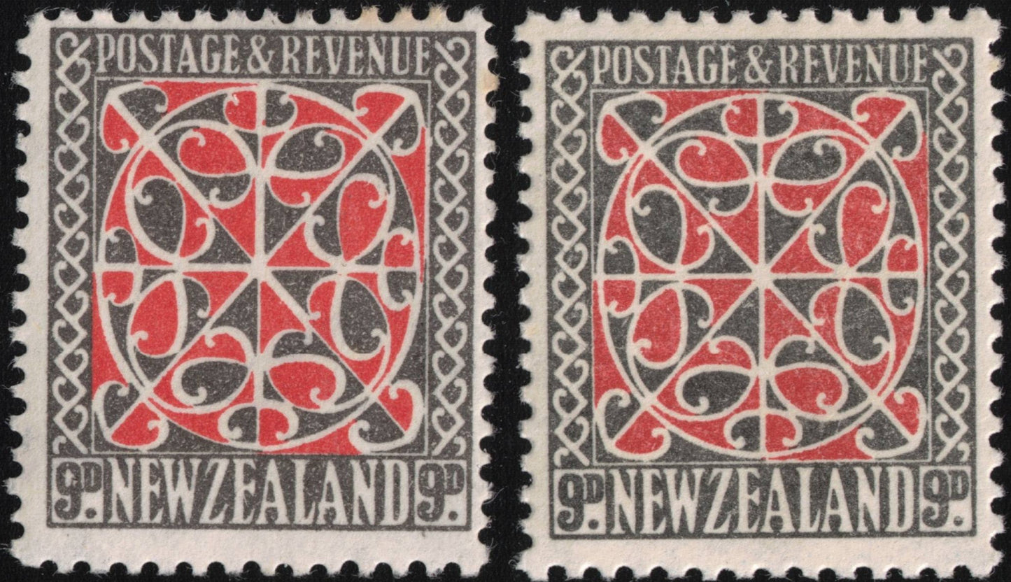 1936 9d Panel Red and Grey