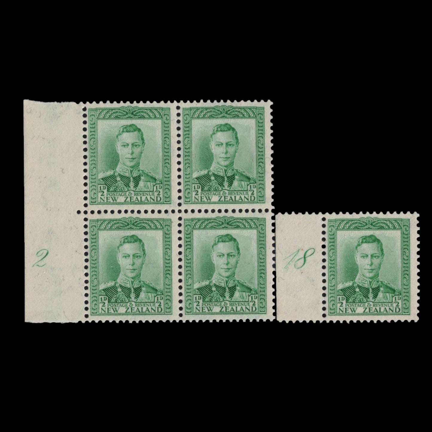 1938 ½d GVI Green