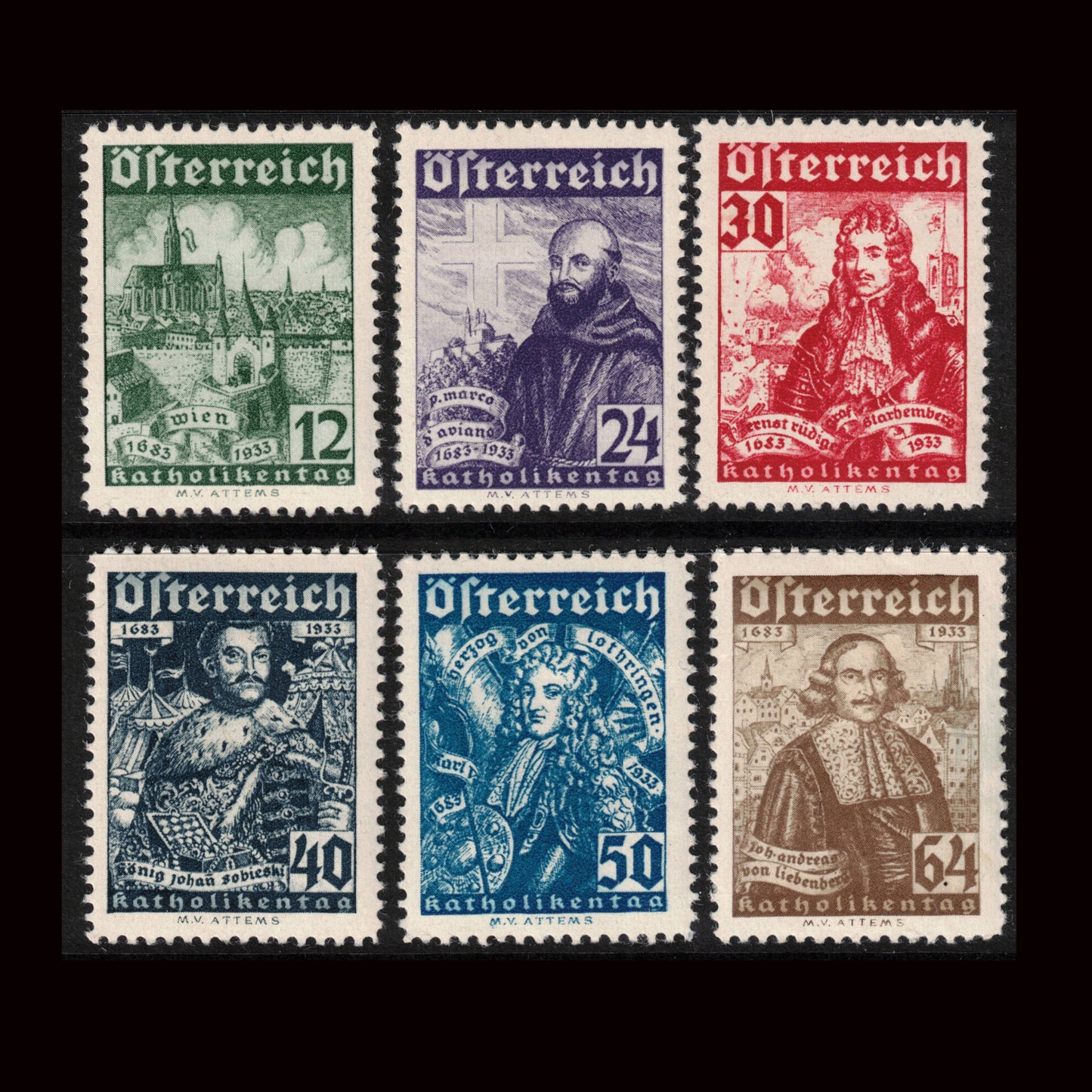 Austria 1933 250th Anniversary & of Relief of Vienna & Pan-German Catholic Congress