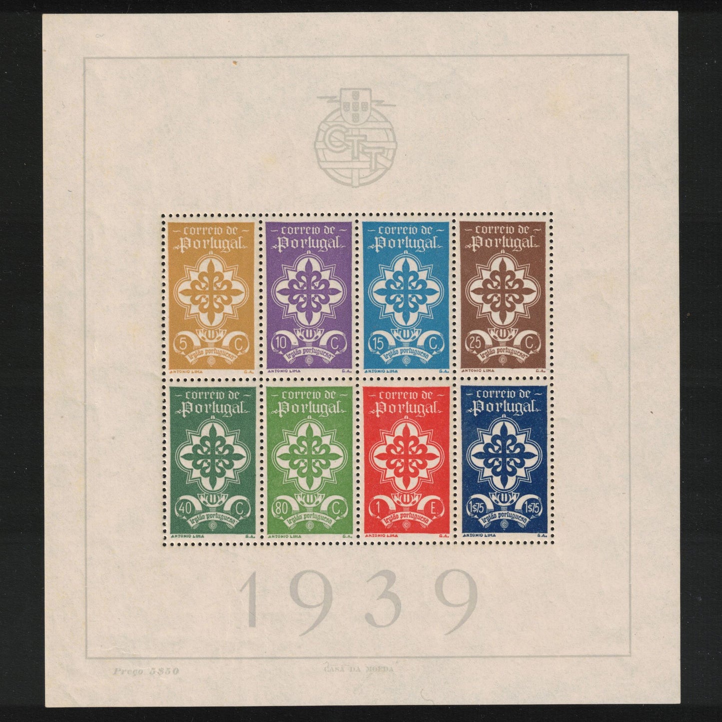 Portugal 1940 Legion Mini Sheet