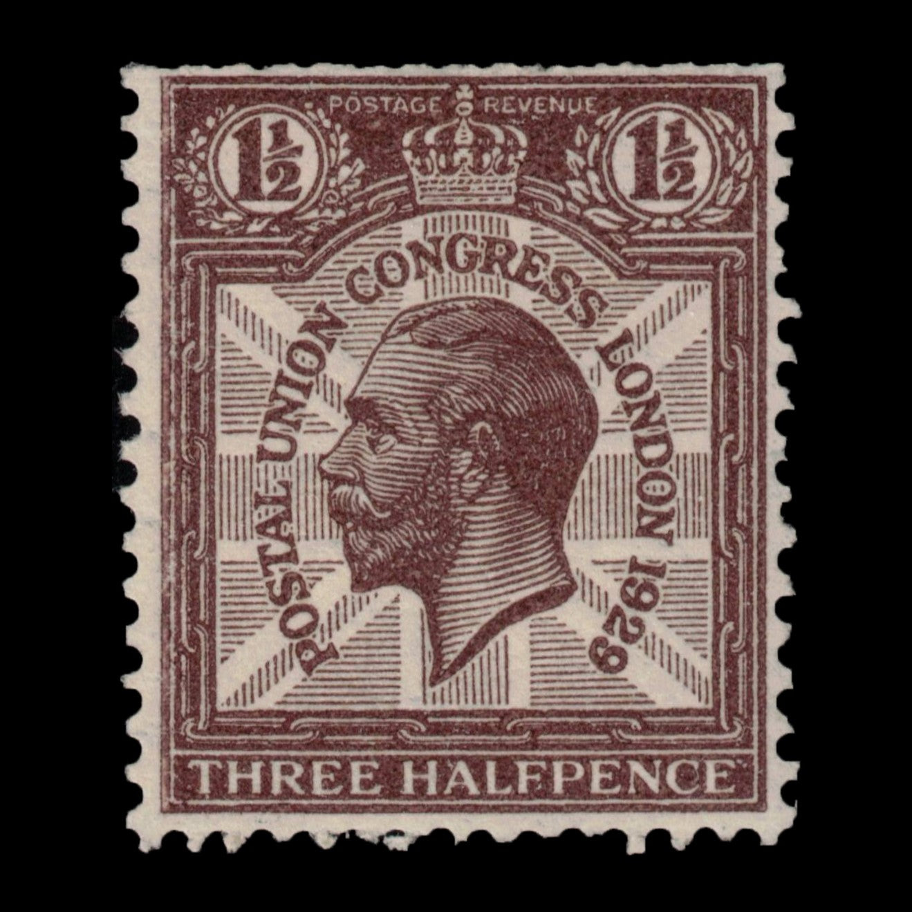 1929 1½d PUC Purple-Brown
