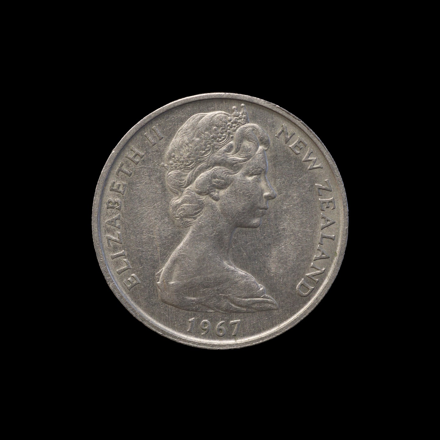 NZ 20 Cents 1967 Partial Brockage