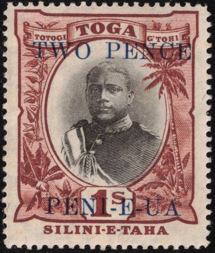 Tonga 1923 2d on 1/- Provisional