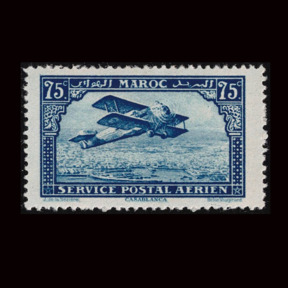 French Morocco 1922 75c Air Blue