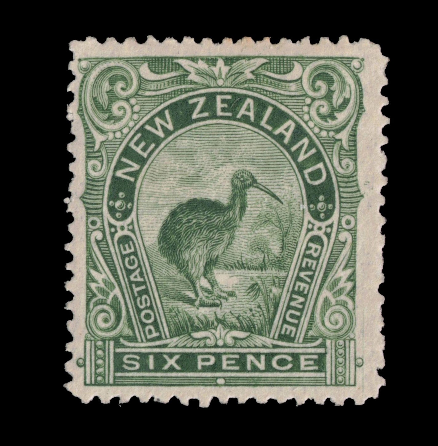 1898 6d Kiwi green