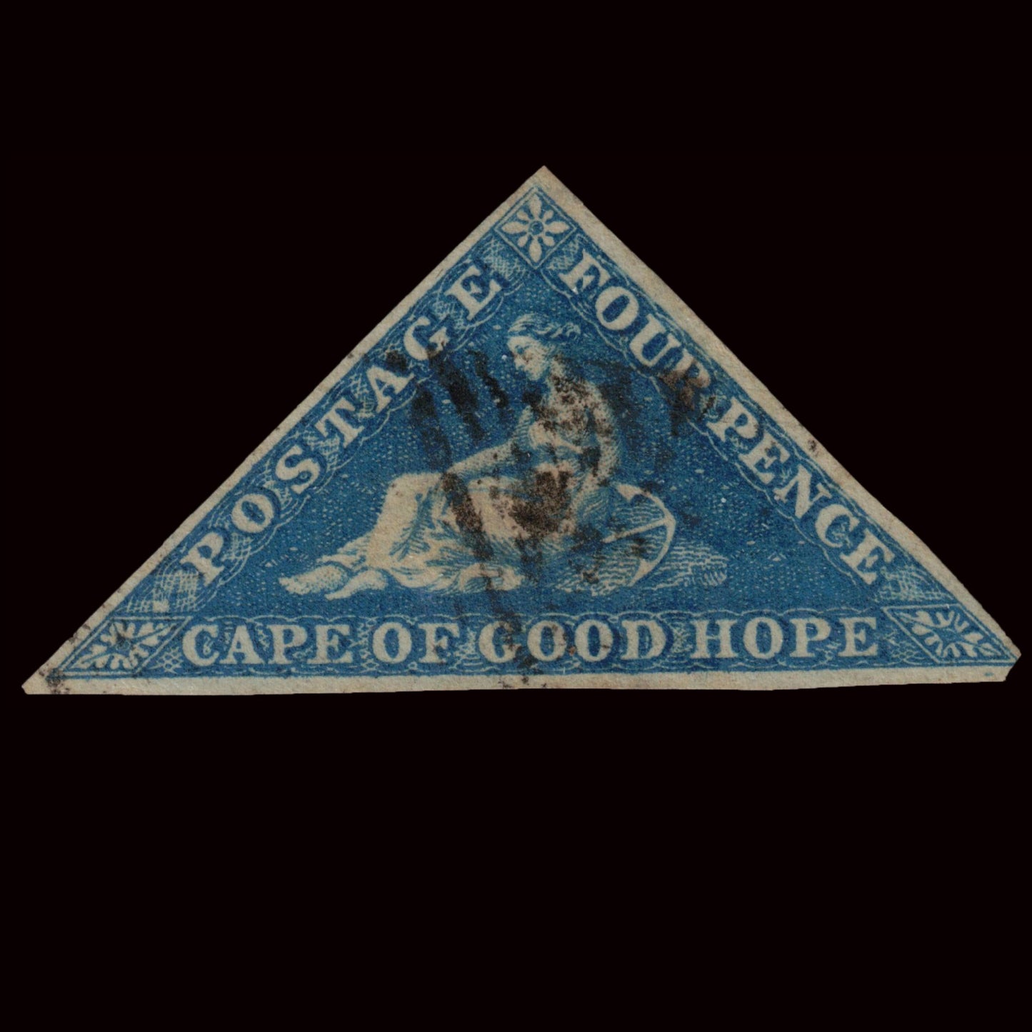 Cape of Good Hope 1855 4d Triangular Blue