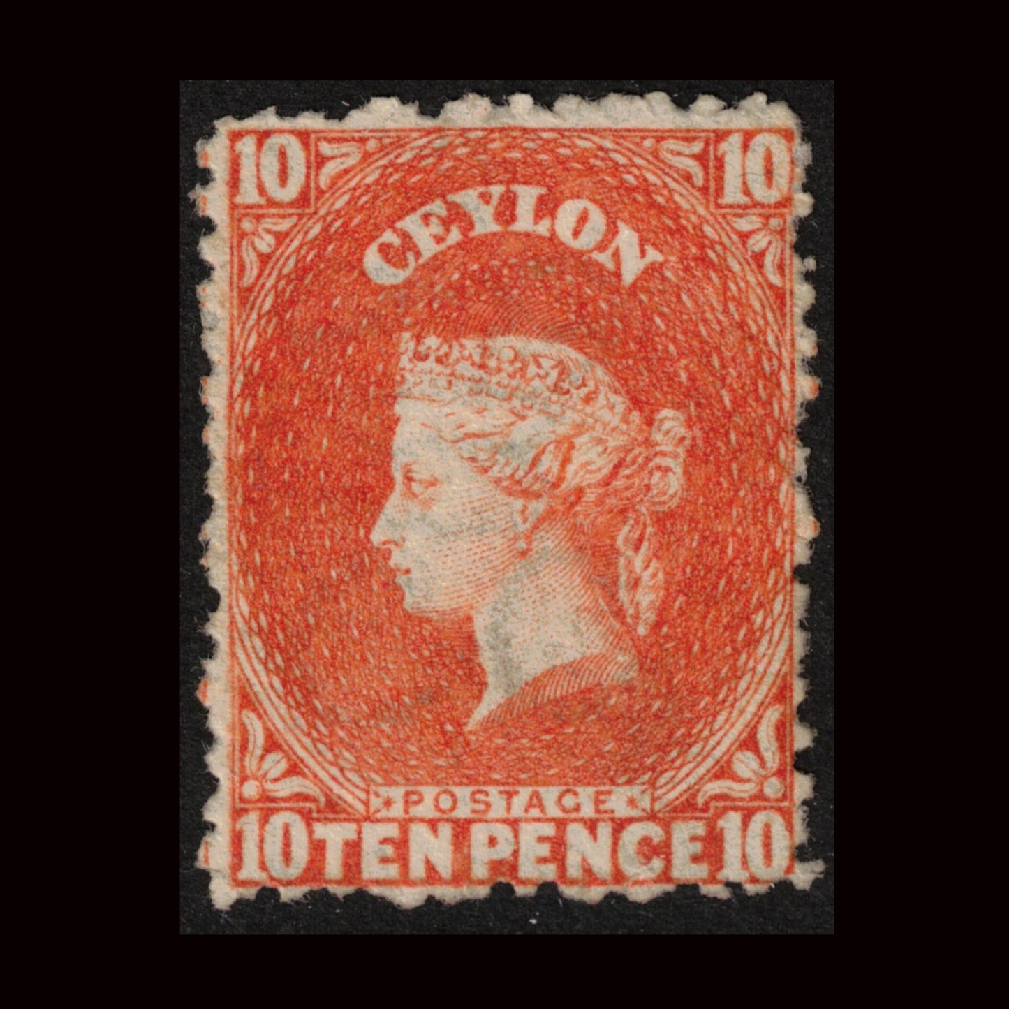 Ceylon 1867 10d Orange