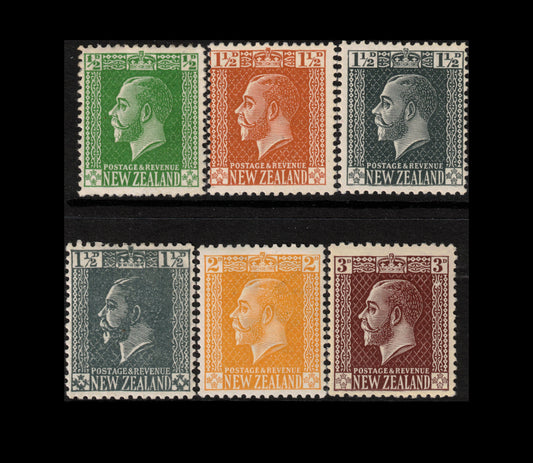 1915 GV surface set of 5 plus 1½d grey local print