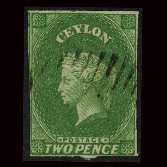 Ceylon 1857 2d Yellowish Green