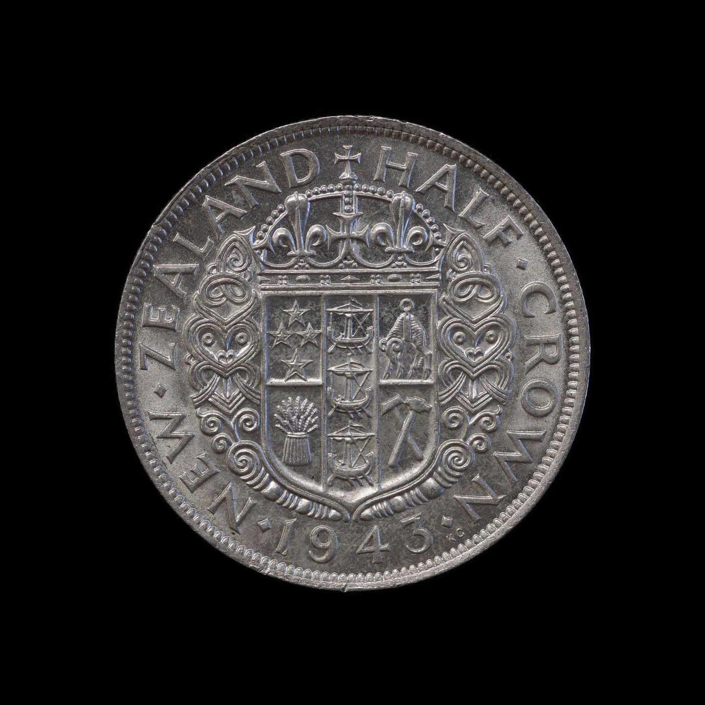 New Zealand 1943 Halfcrown. AU!