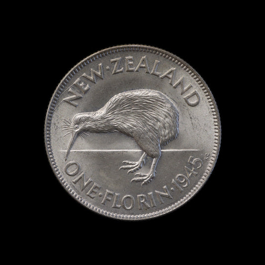 New Zealand 1945 Florin AU!