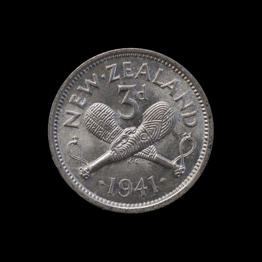 New Zealand 1941 Threepence! AU!