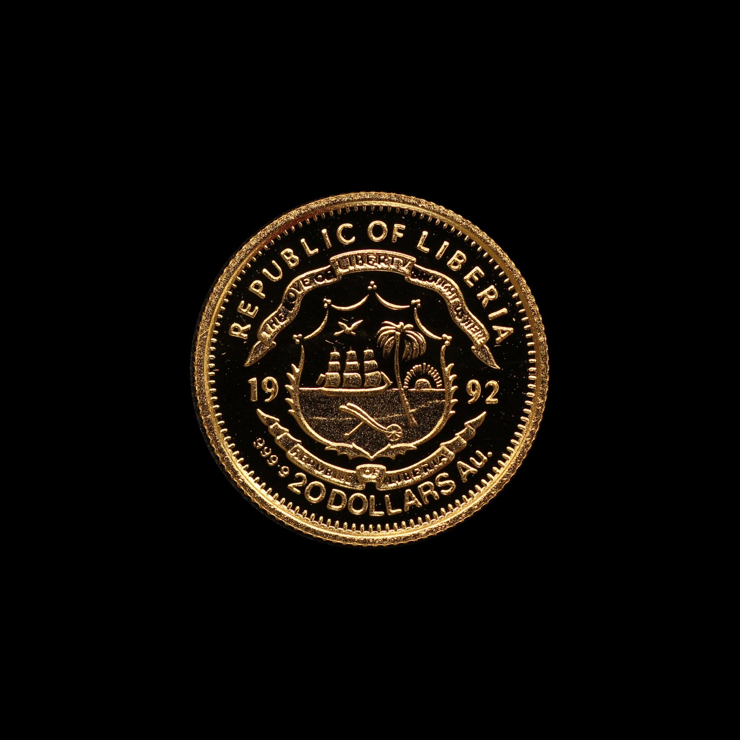 Liberia 1992 $20 Pure Gold