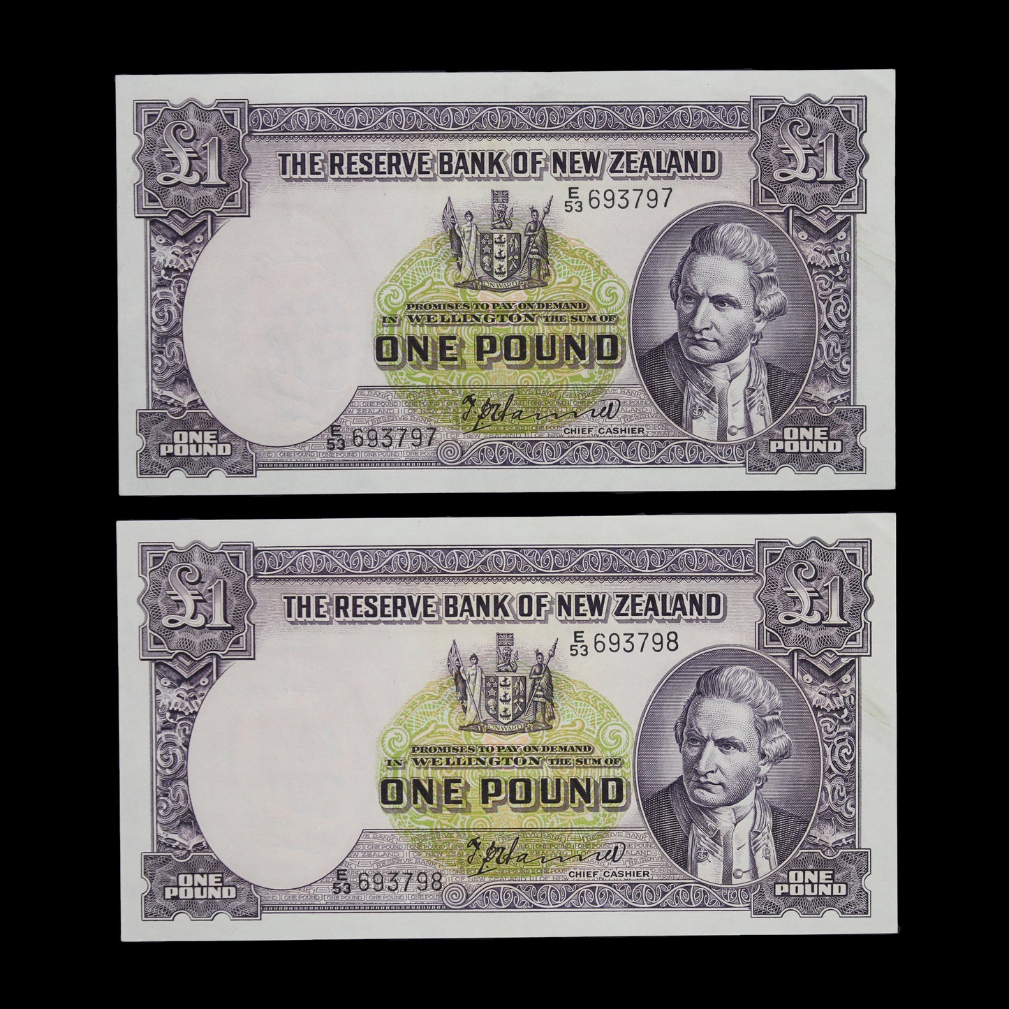 Hanna One Pound Consercutive Pair. aEF