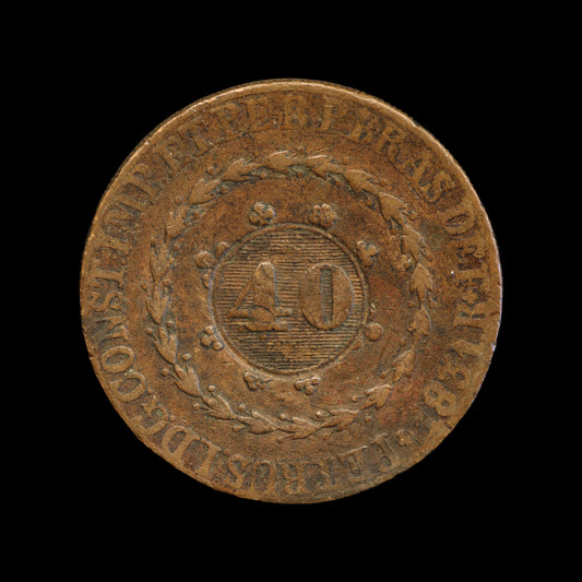 Brazil 40 Reis Countermark on 1831 80 Reis