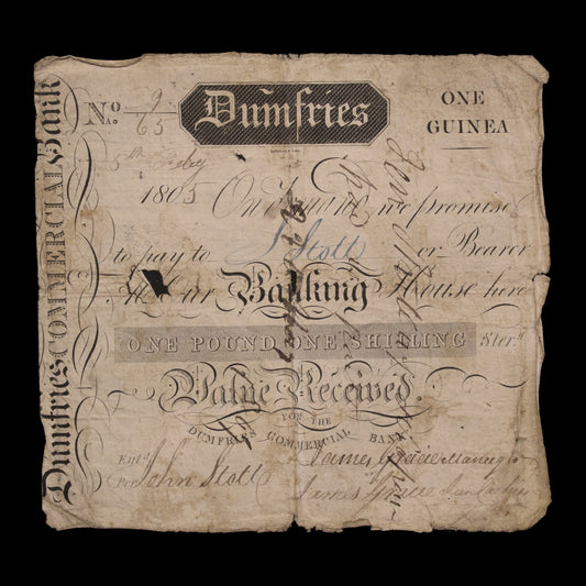 UK 1805 One Guinea Dumbfries Banknote