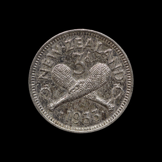 New Zealand Threepence 1933. AU.