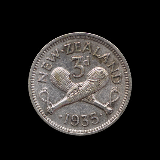 New Zealand Threepence 1935 VF