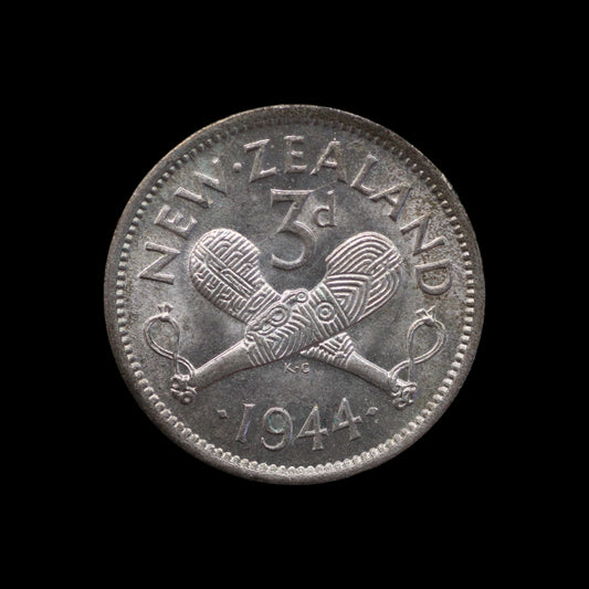 New Zealand Threepence 1944. UNC!