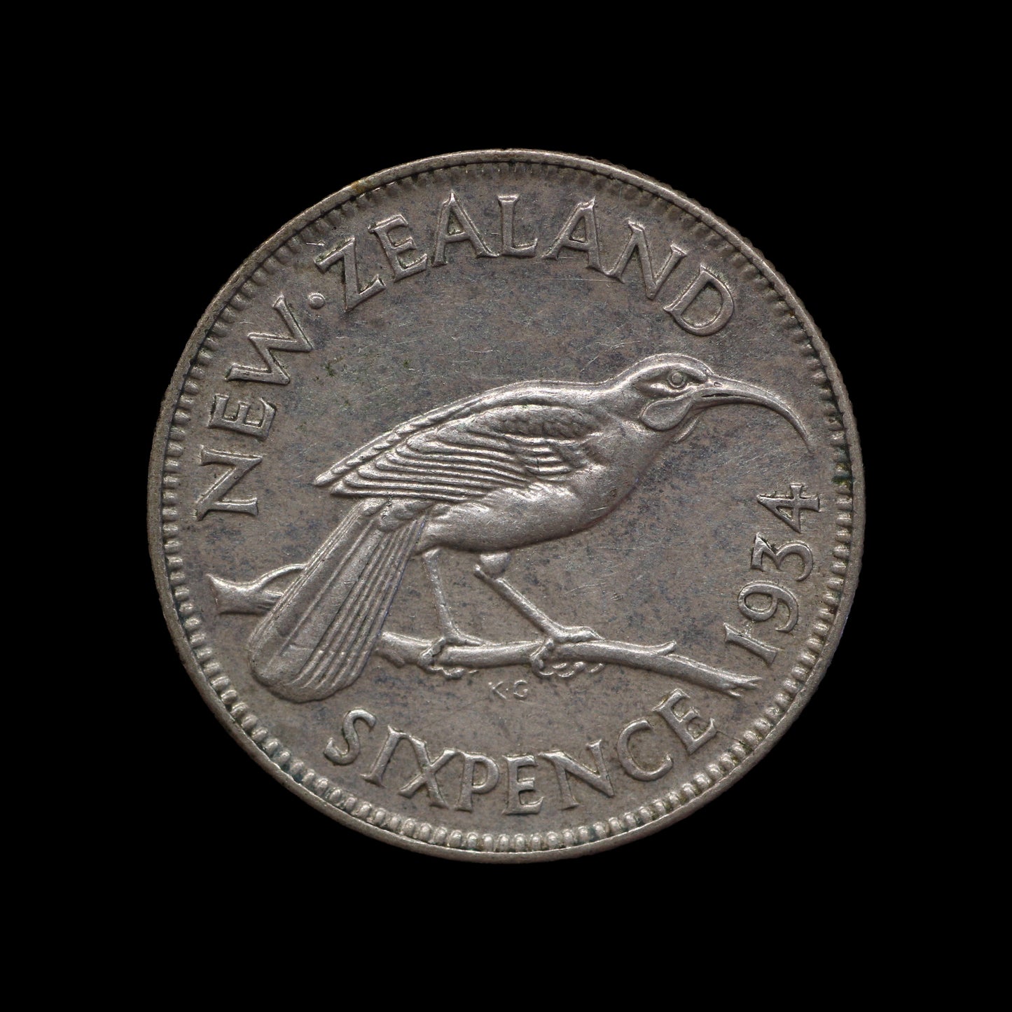 New Zealand Sixpence 1934. EF!