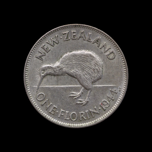 New Zealand Florin 1944. Key Date. VF.