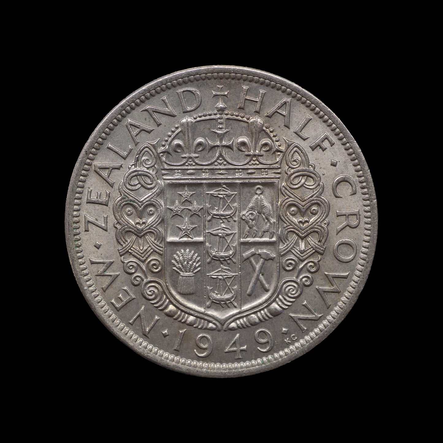 New Zealand Halfcrown 1949. EF