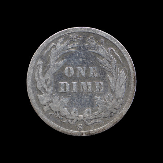USA Barber Dime 1895-S. Scarce