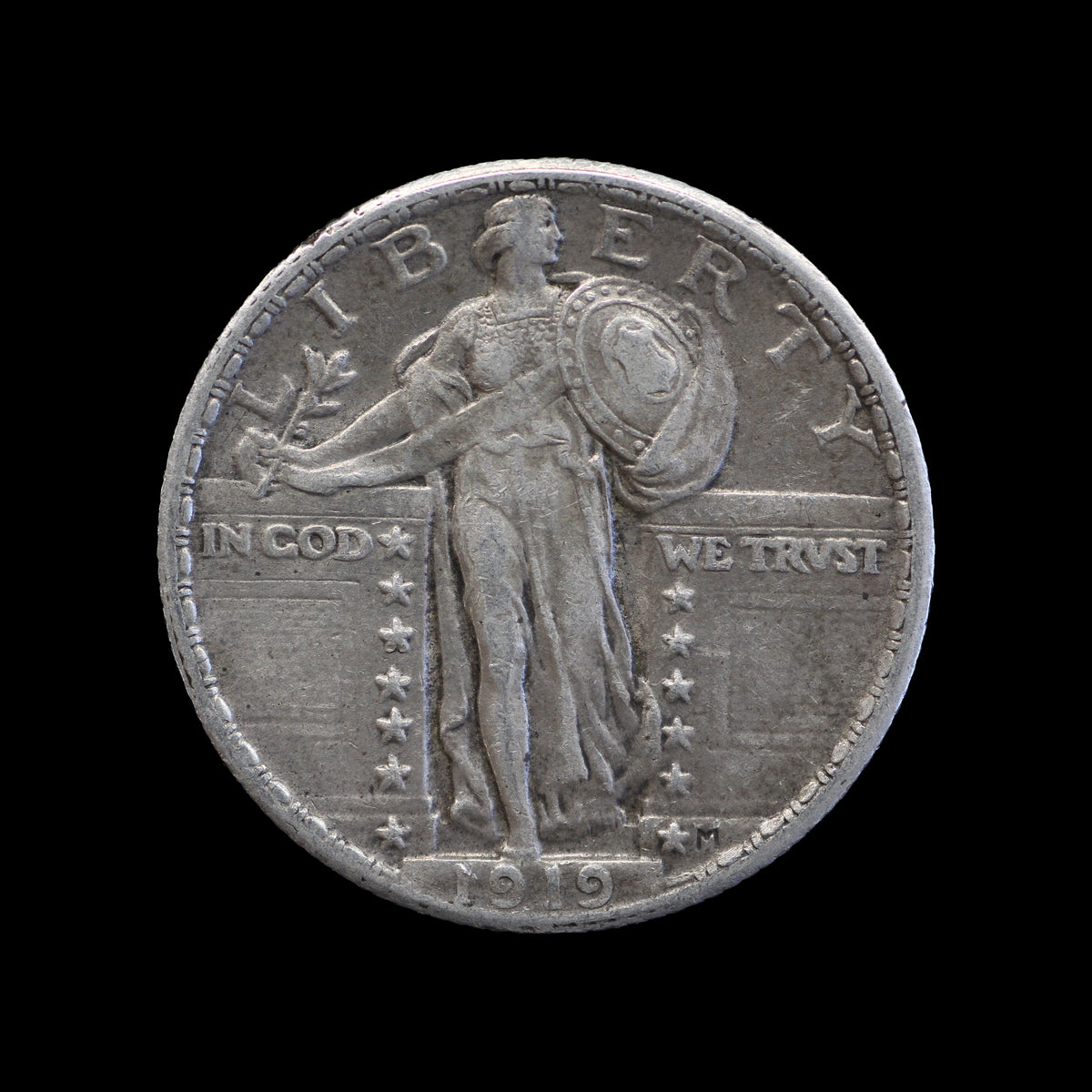 USA Standing Liberty Quarter 1919. EF.