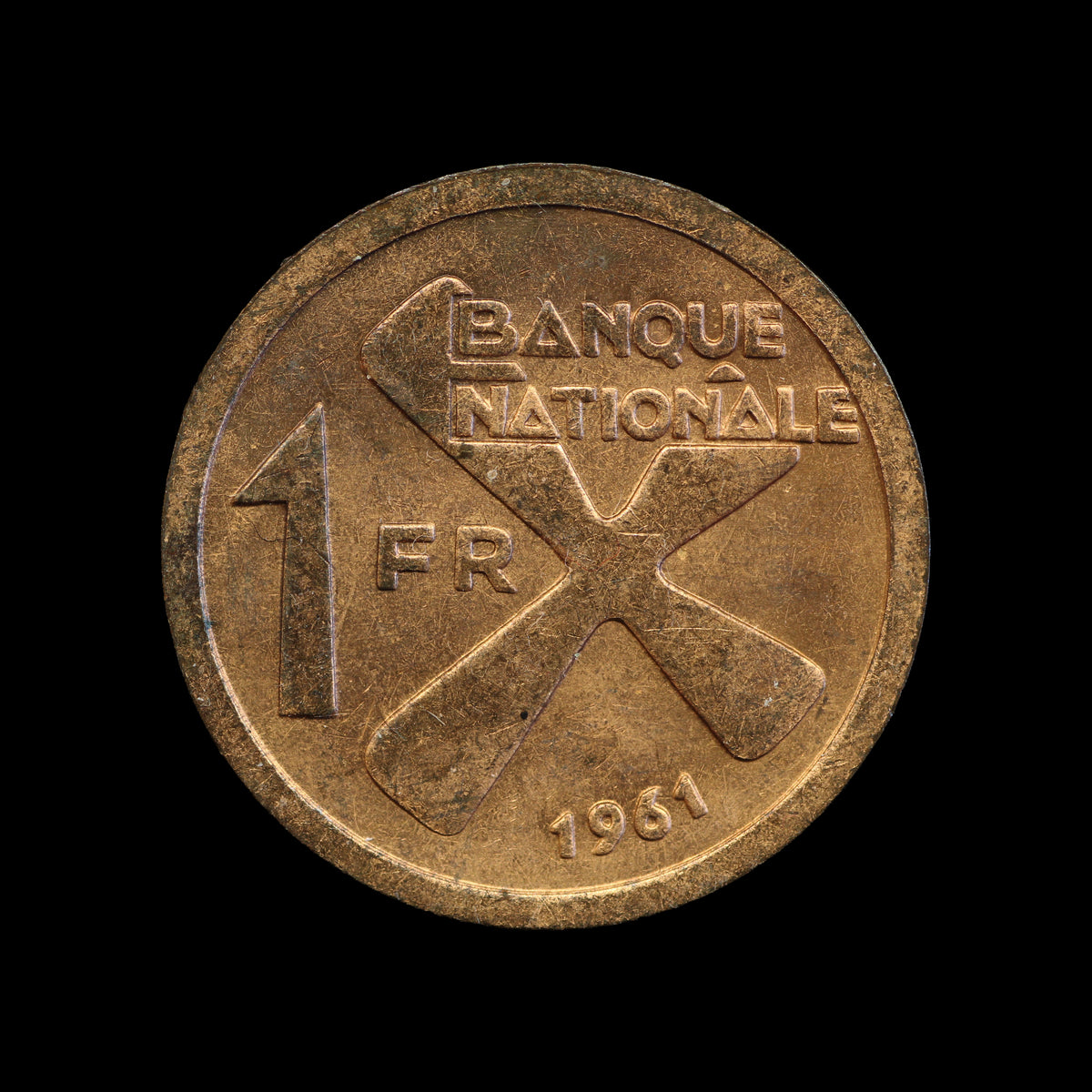 Katanga One Franc 1961. AU.