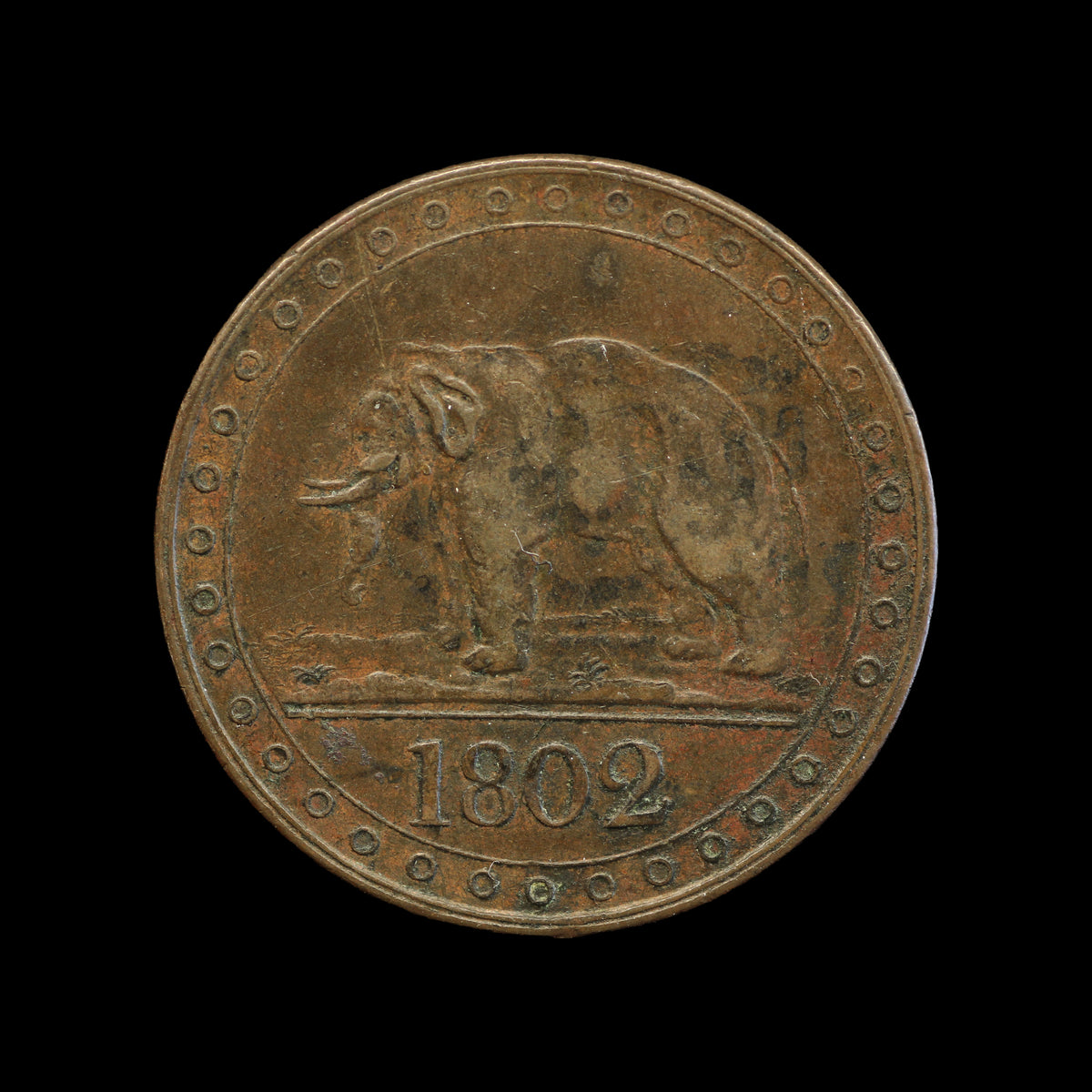 Ceylon 1/48 Rixdollar 1802. VF.