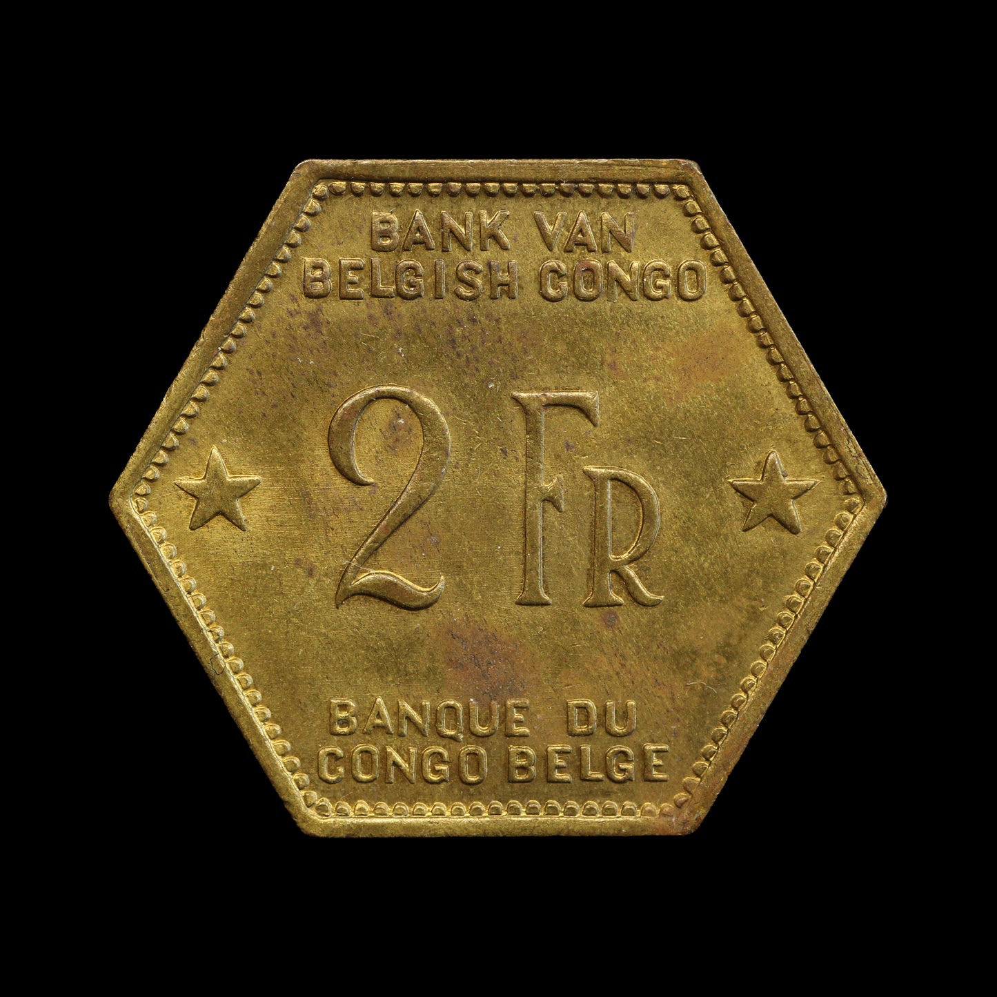 Belgian Congo Two Francs 1943