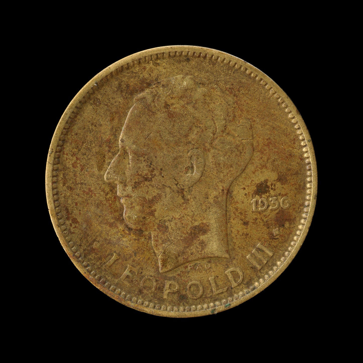 Belgian Congo Five Francs 1936