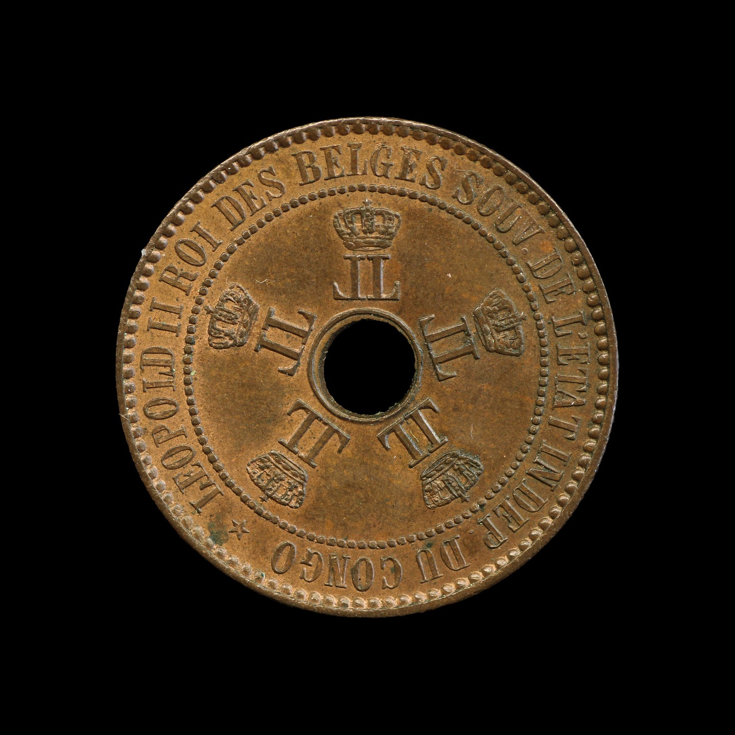 Congo Free State 5 Centimes 1888. AU.