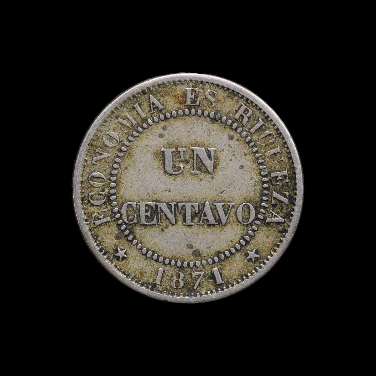 Chile Centavo 1871. F/VF