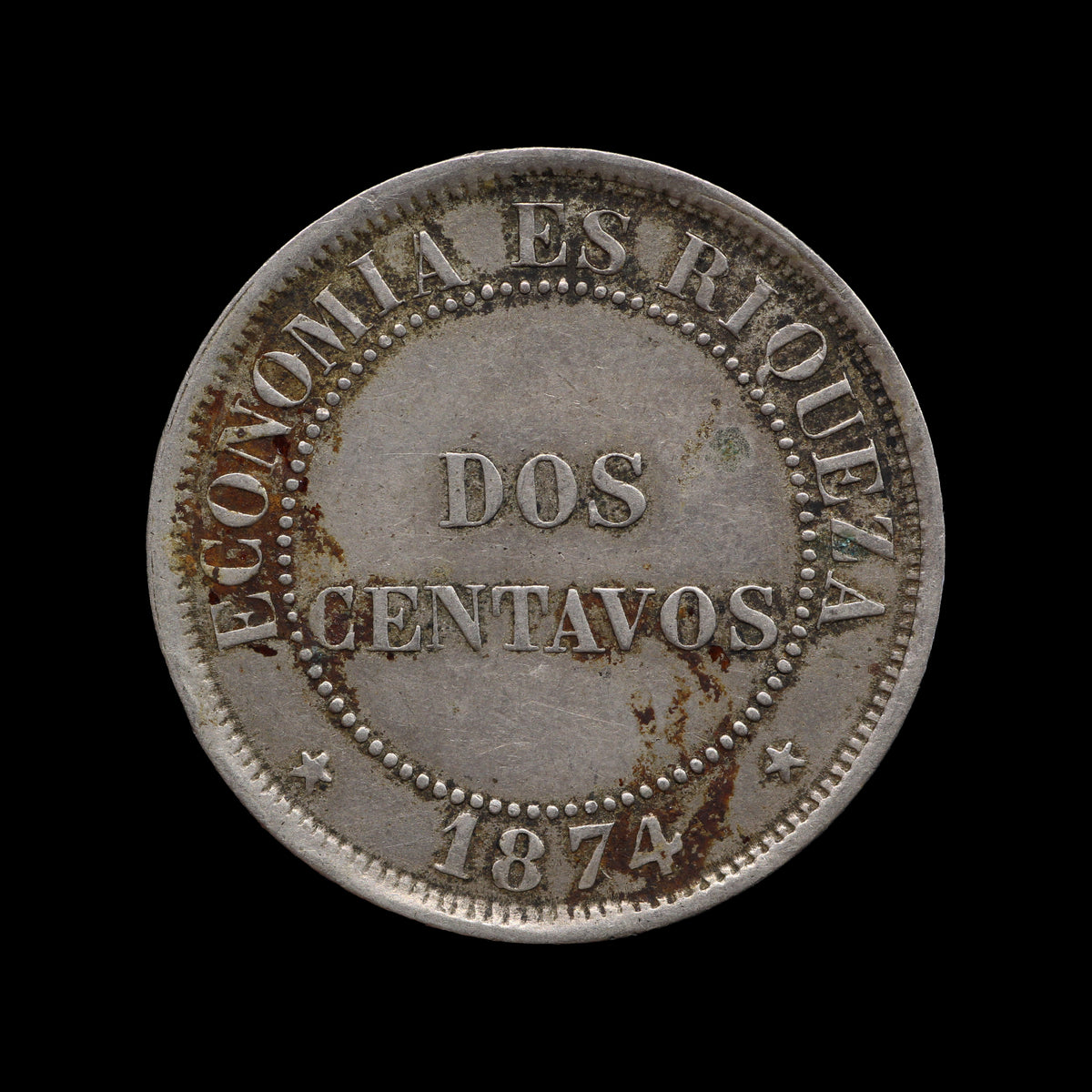 Chile Teo Centavos 1874. aEF