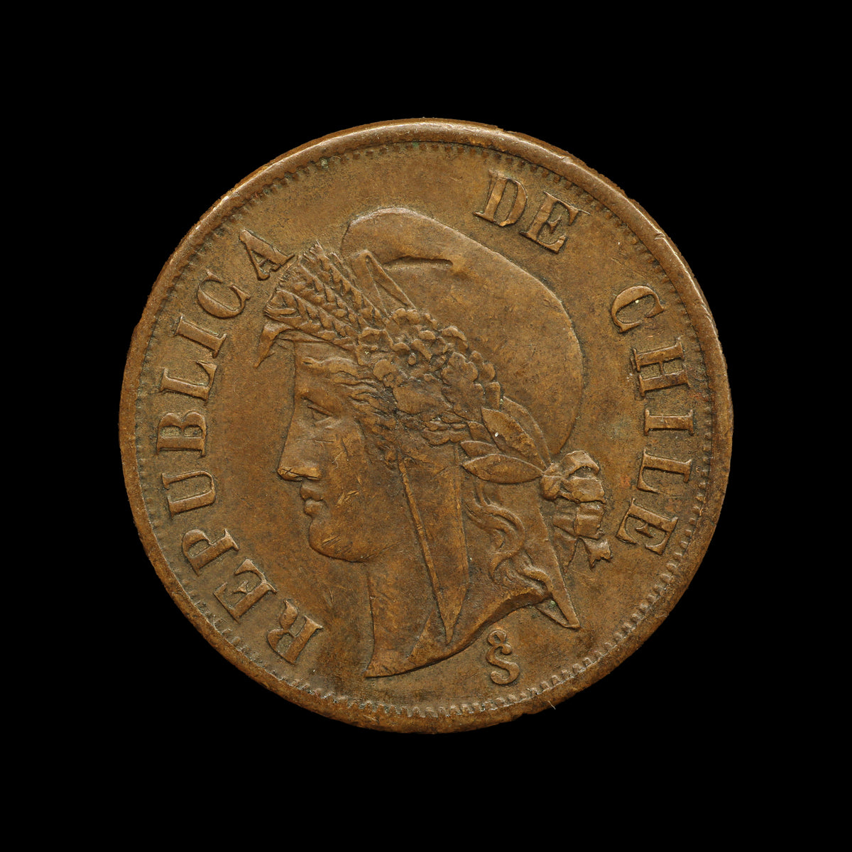 Chile Two Centavos 1880. aEF