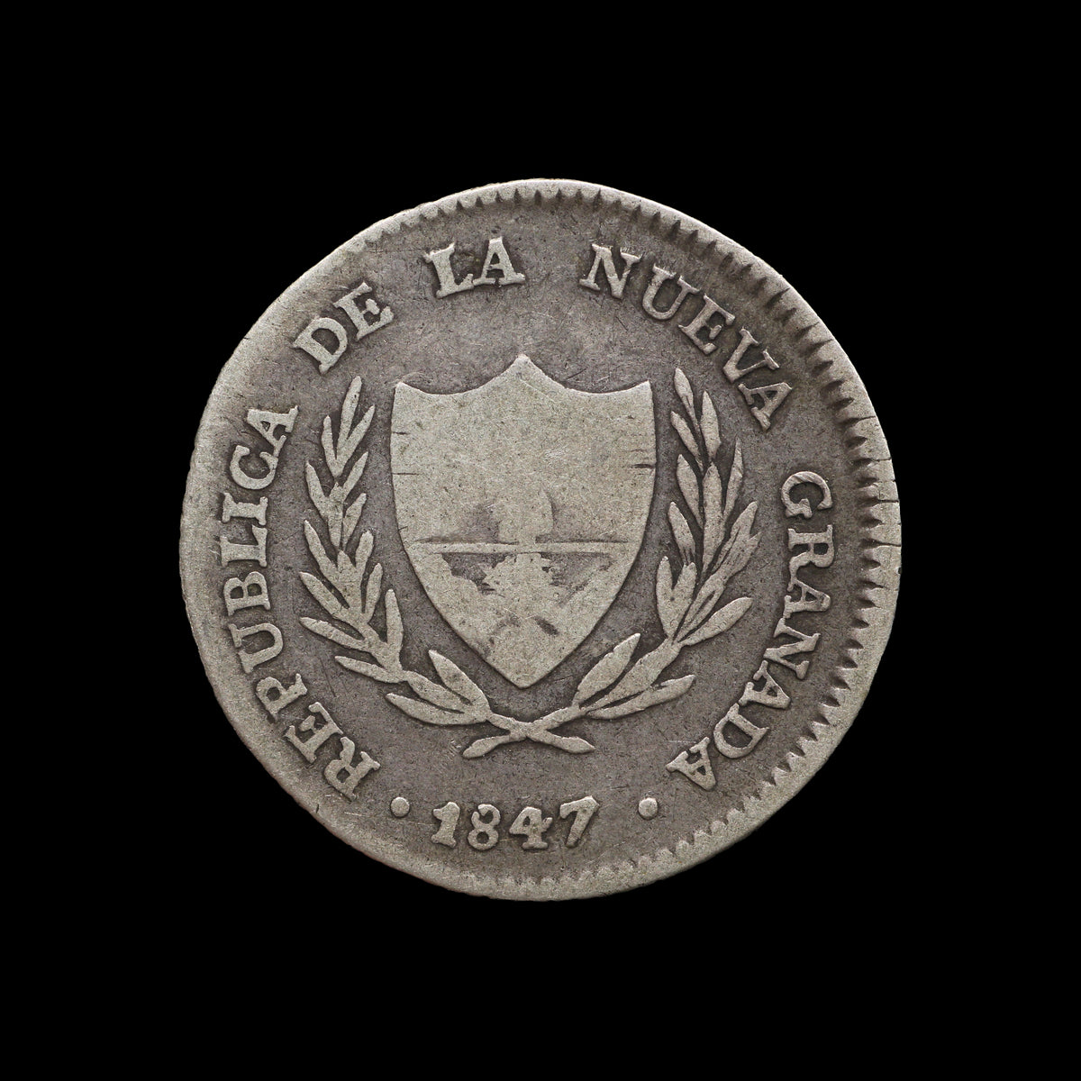 Colombia Two Reals 1847. VG