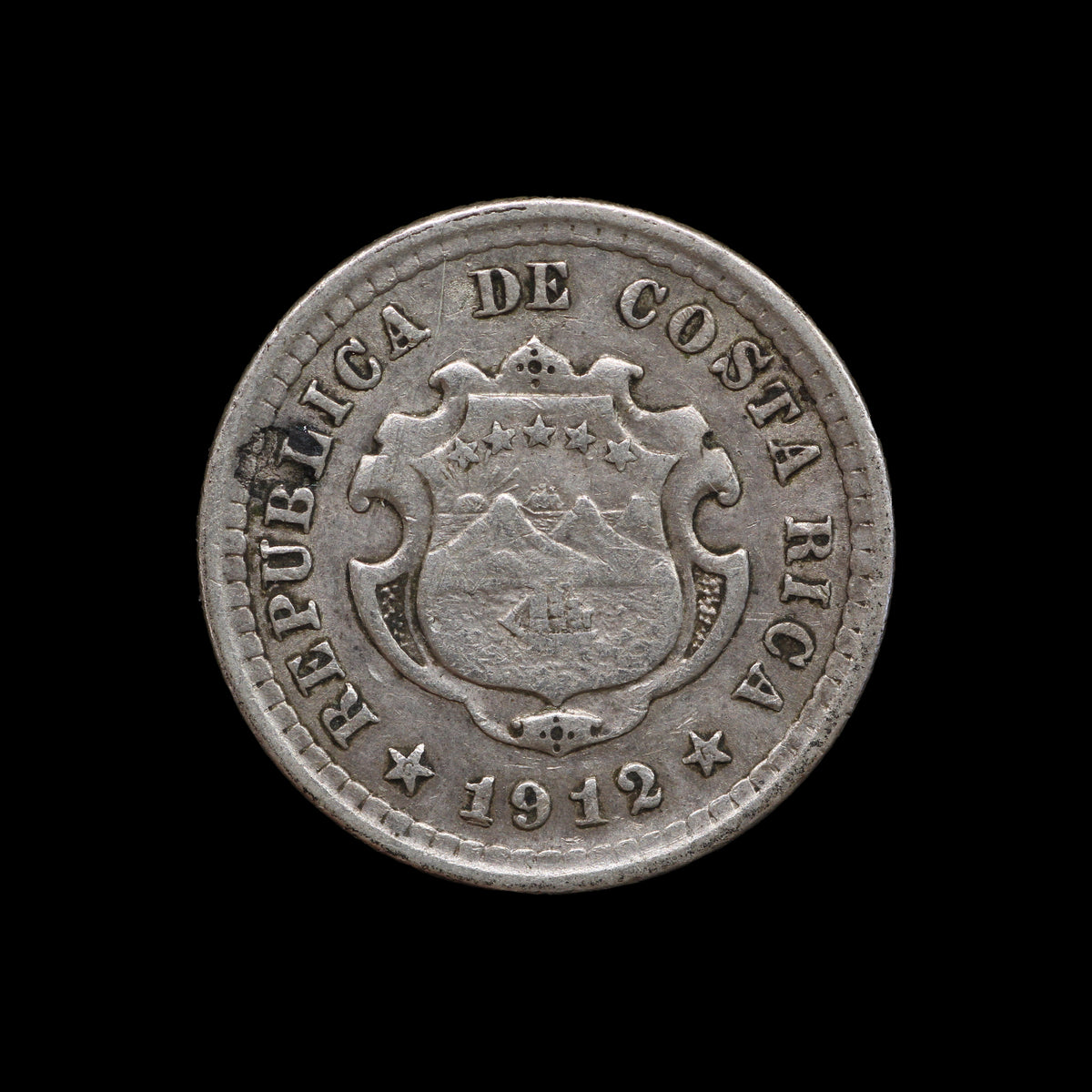 Costa Rica Five Centimos 1912. aEF
